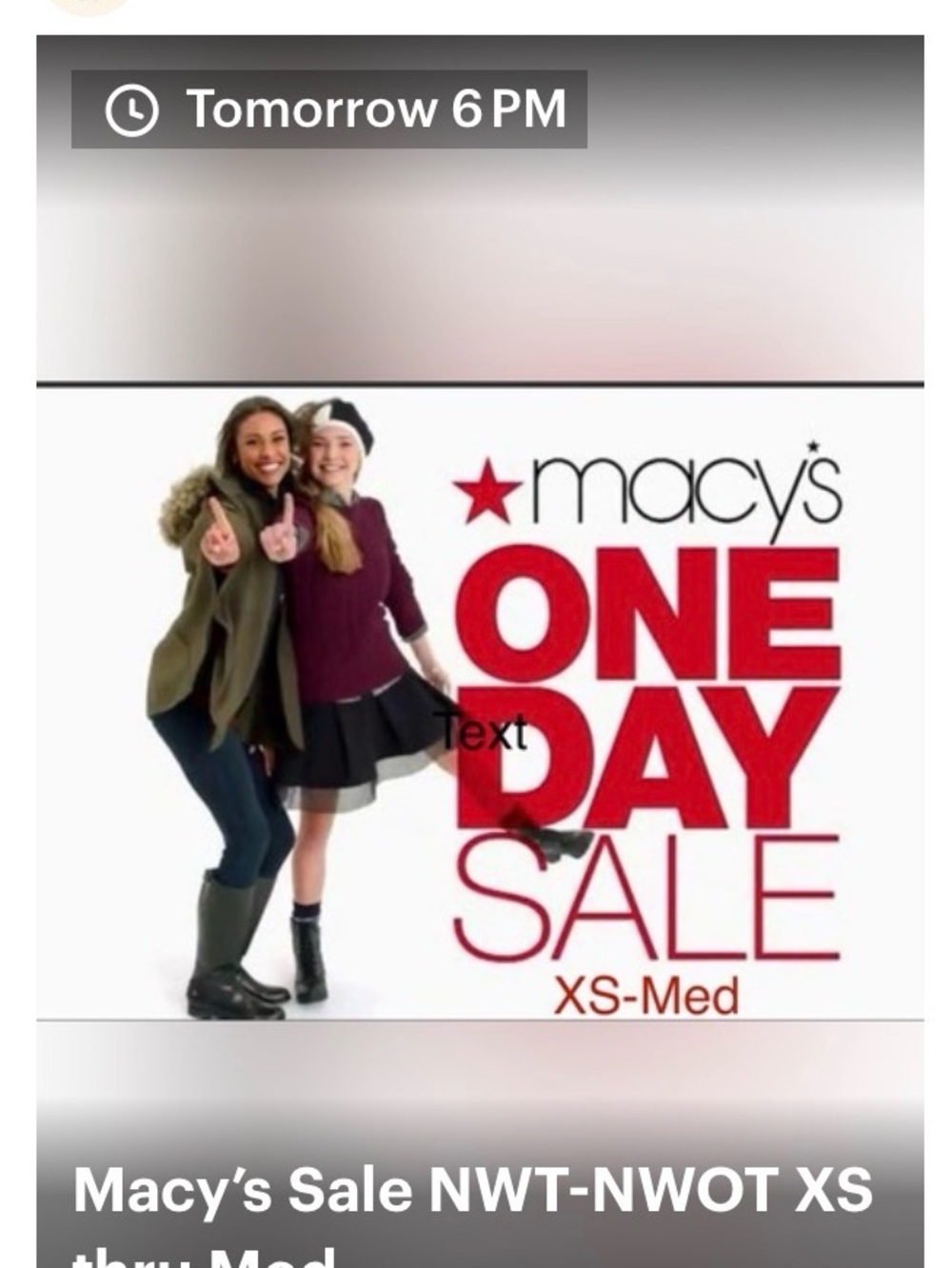 Macy's one day sale XS thru Med